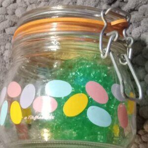 Antique Vintage Swing Top Glass Mason Easter Bunny Holiday Decorative Jar
